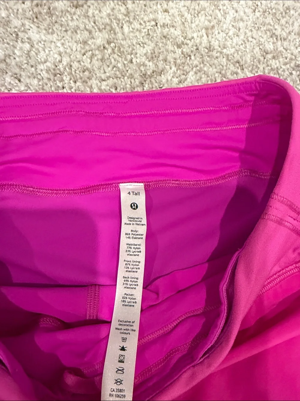 Lululemon Pace Rival mid rise skirt size 4 Tall. Pink color. Excellent condition